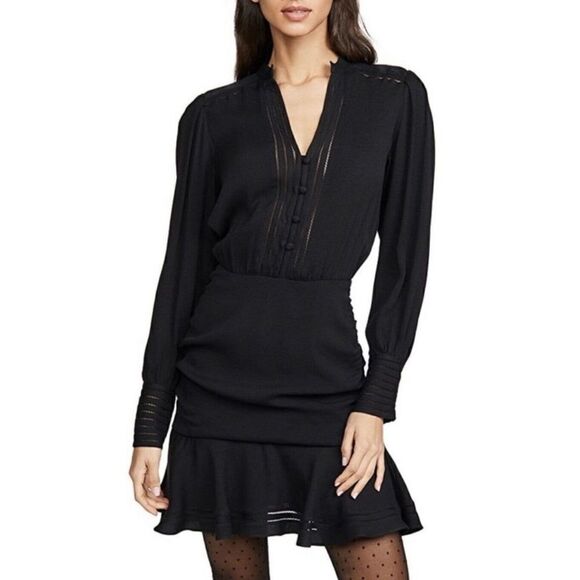 NWT Veronica Beard Jasper Lattice Border Dress Black Size 10 - Picture 1 of 16